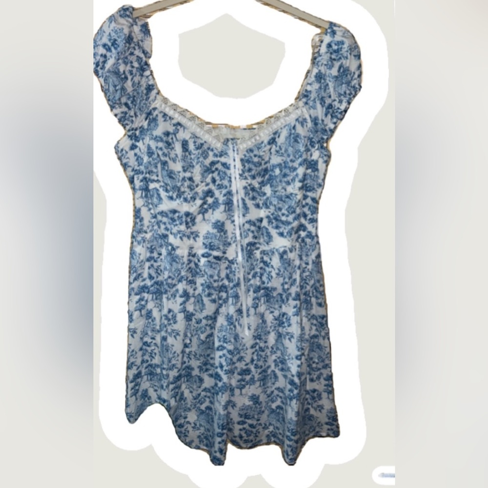 Blue and White Floral Dress